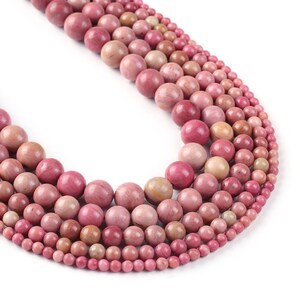 15 "Full Strand Natuur Rhodoniet Kralen 4/6/8/10/12mm Ronde Kralen DIY Edelsteen Sieraden Groothandel 103049"