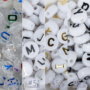 10*6mm Acrylic Alphabet Beads 2.2mm Hole DIY Beads For Necklace 100 Pcs/Bag Mixed Color 103120
