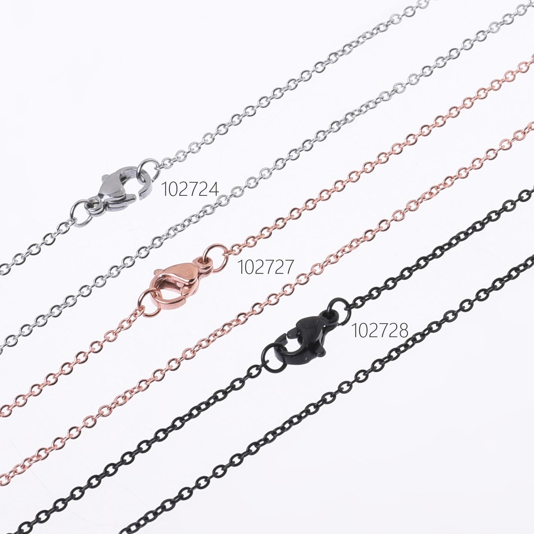304 Stainless Steel Cable Chain Cross Chain Necklace Width 1.60.4mm