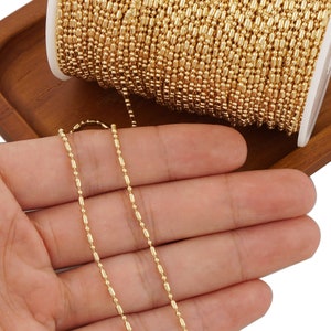 6 feet 1.5mm 14K Gold Filled Bamboo Chain, Gold Filled Bulk Chains, Unfinished Chains, Bulk Necklace Chain for DIY Jewelry Making 10414050