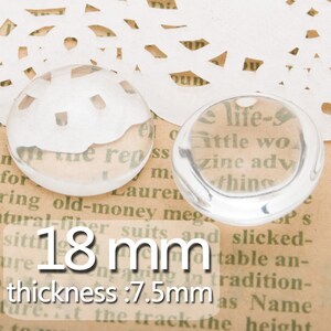 100PCS 18MM Semicircle  Flat Back clear Crystal glass Cabochon,Crystal Glass Magnifying High Dome Half Sphere Round Cabochon-C3456