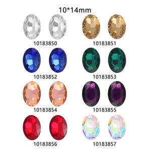 Oval Pointed Back high quality Jewelry Stones Glass Crystal Rhinestones diy jewelry supplies 50pcs 1018