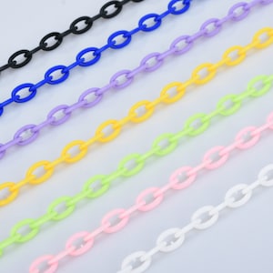 13*8mm Resin Delicate Classic Plastic Chain Kawaii Chunky Chain Pick a Color 42cm length Jewelry Making Chain 10pcs 102787