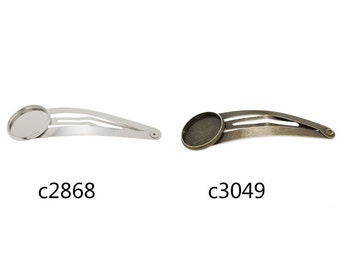 20pcs  Brass Bobby Pin With Bezel,fit 16mm round cabochons,bobby pin,bobby blanks,hair pin