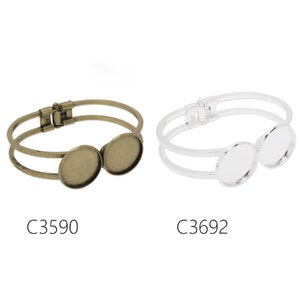 10PCS Bracelet With Two 20MM Bezels,Cuff,bracelet blanks,cuff bracelet blank, fit 20mm round cabochons