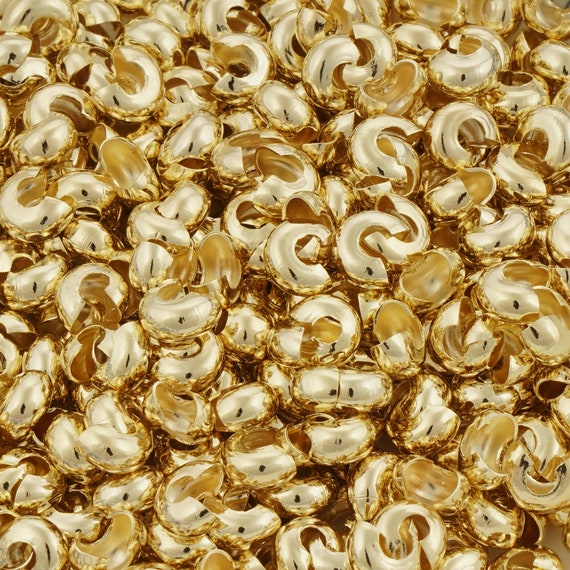 100-Piece 14k Gold Filled 2x2mm Crimp Tube Beads For Jewelry Making