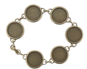5 pcs Bezel Bracelet Blanks for Jewelry Making Blank Bracelet Setting Round Bracelet Base for Cabochon or Resin 18mm Bracelet Tray 104016