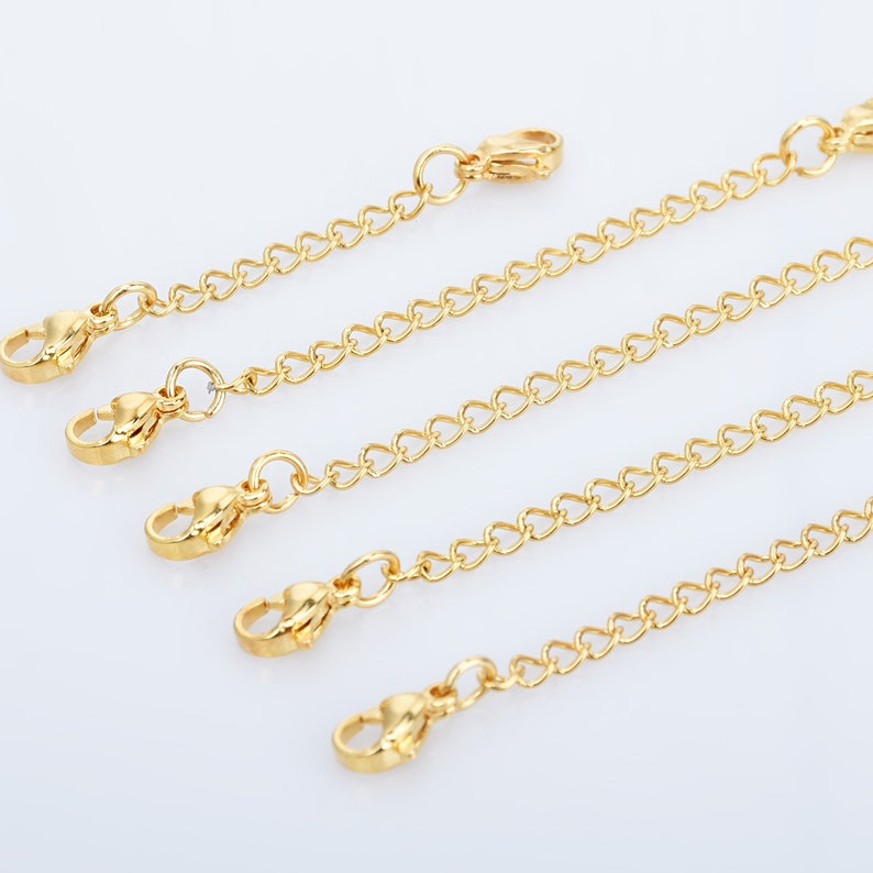 Stainless Steel Double Lobster Clasps Extension Chain Etsy