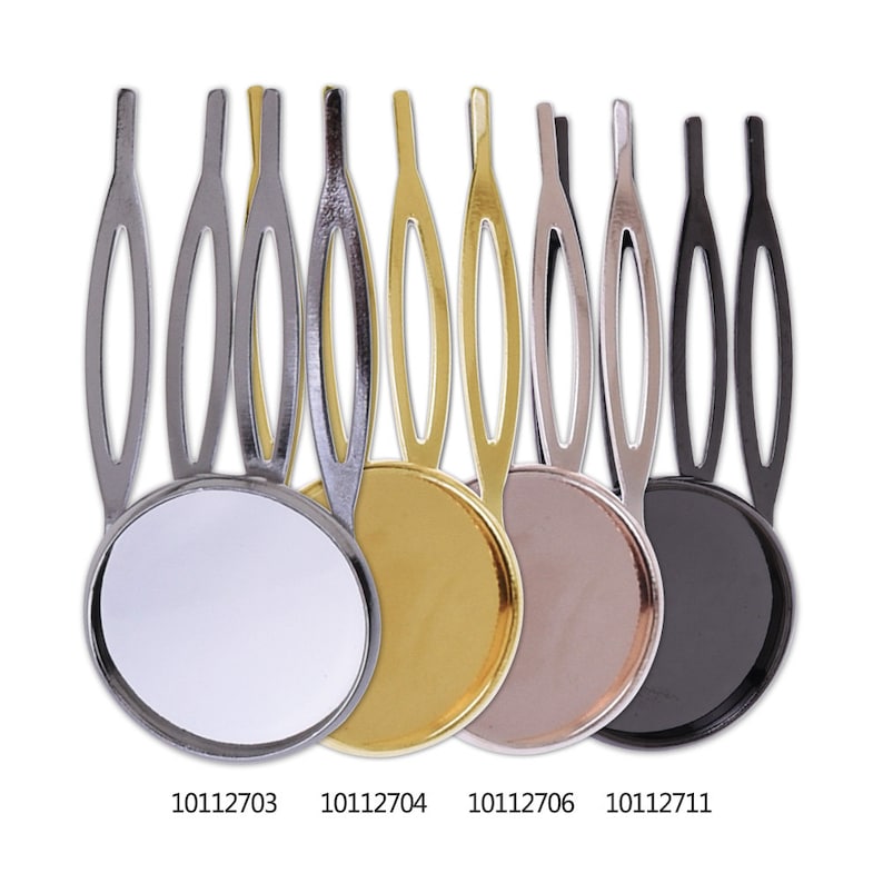 10pcs Comb Hair Clips Findings 20mm Round Bezel Settingbridal Etsy