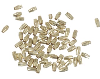 Brass Bicone Spacer Beads 3.5*6mm Oval Faceted Beads Spacers 1.5mm Hole 50pcs 10377150