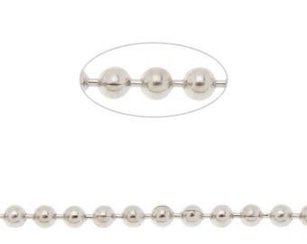 1.5MM Tiny Ball Chain Brass Nickel Plated Ball Chain,Crafting Jewelry 25 Meters Per Roll D1499
