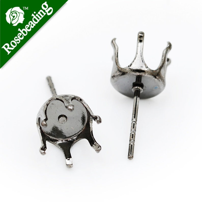 20Pcs Suitable for ss38 Bezel Earrings Crown Claw Setting Earring Stud 8mm 20Pcs Suitable for ss38 Bezel Earrings Crown Claw Setting Earring Stud 8mm