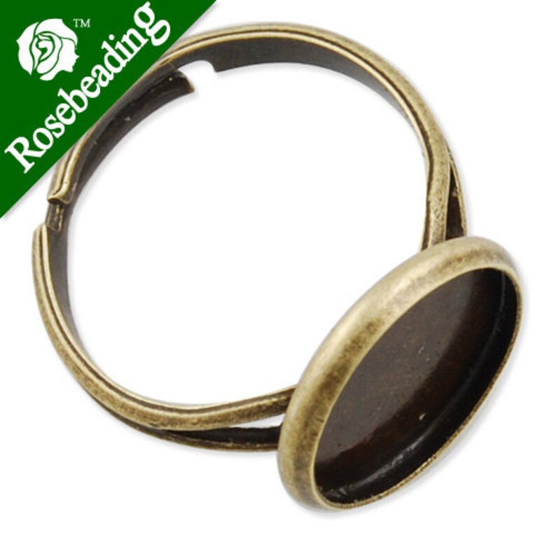 50PCS Adjustable Shallow Bottom Ring Base Setting Pendants With 12 MM ...