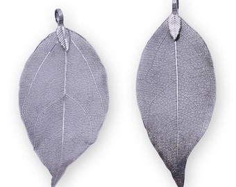 2  Dipped Leaf 50-55MM Filigree Leaf Charm, leaf charms for jewelry making, charm earrings  10119911