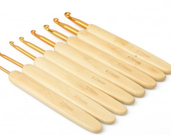 1 set(8 pcs) Bamboo Crochet Beginner Delicate Aluminum Crochet Hook Set For Handwork 135MM Long 10316550