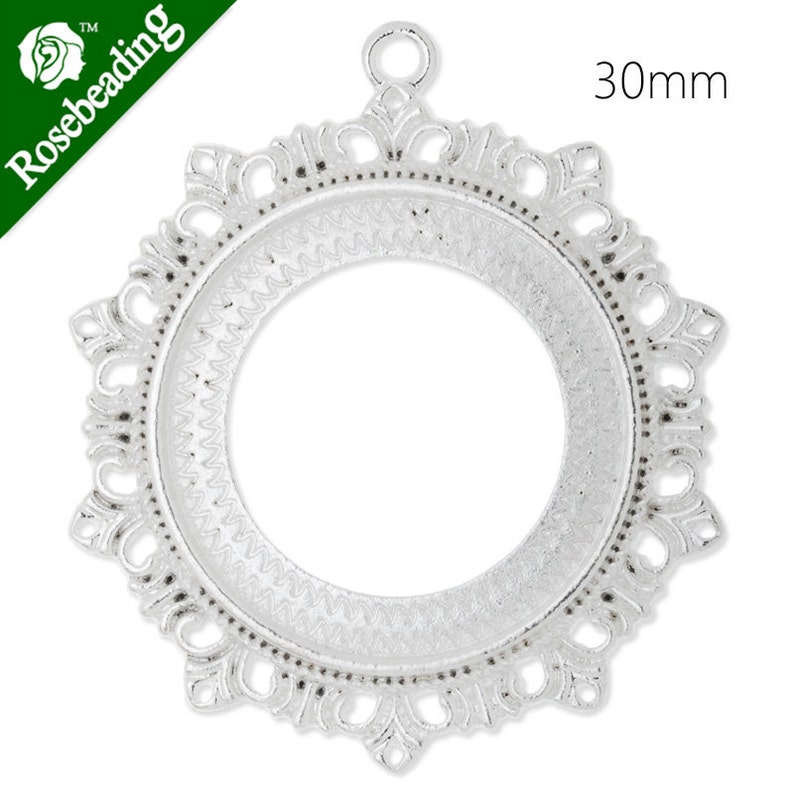 10PCS Zinc Alloy Cameo Cabochon Base Setting pendant,fit 30mm round cabochons