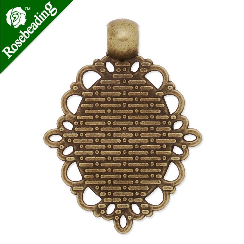 20PCS Flower Shape Zinc Alloy Cameo Cabochon Base Setting Pendants,fit 13x18mm cabochons