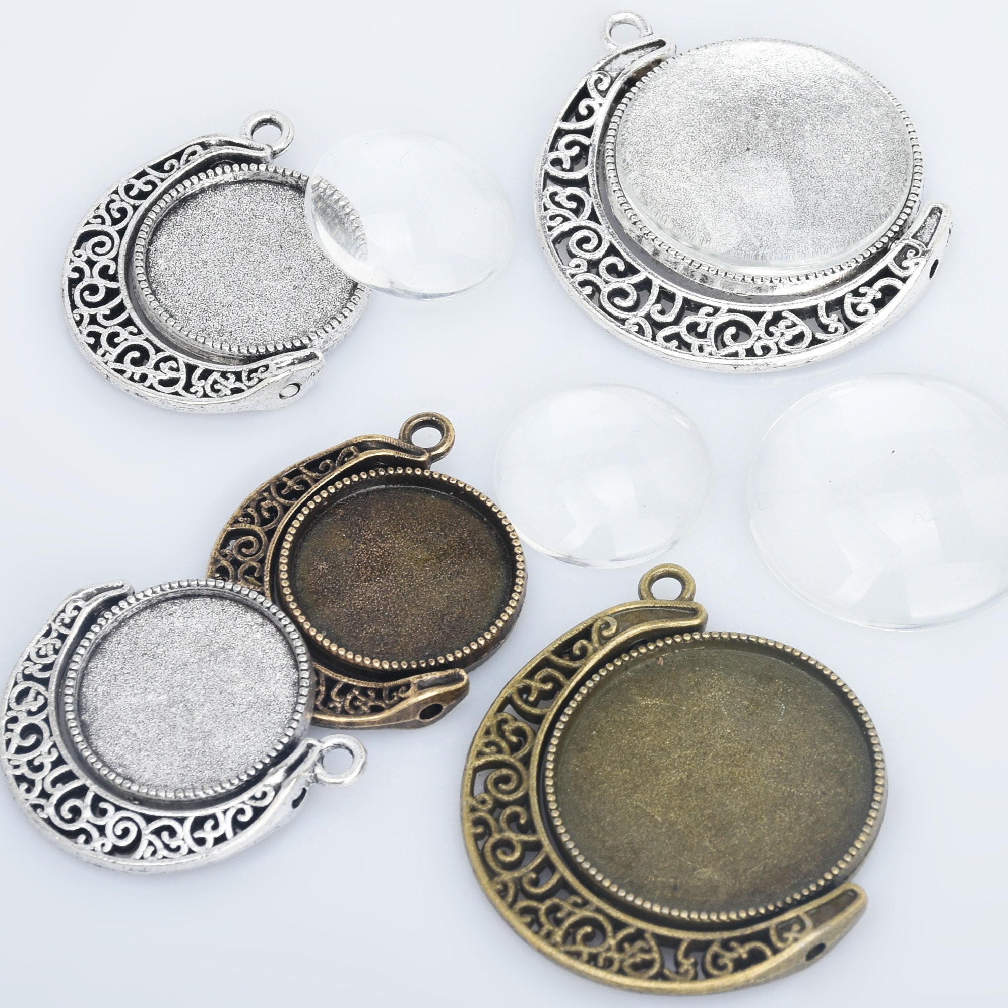 Sublimation Rotation Double Sided Necklace/pendant/gold