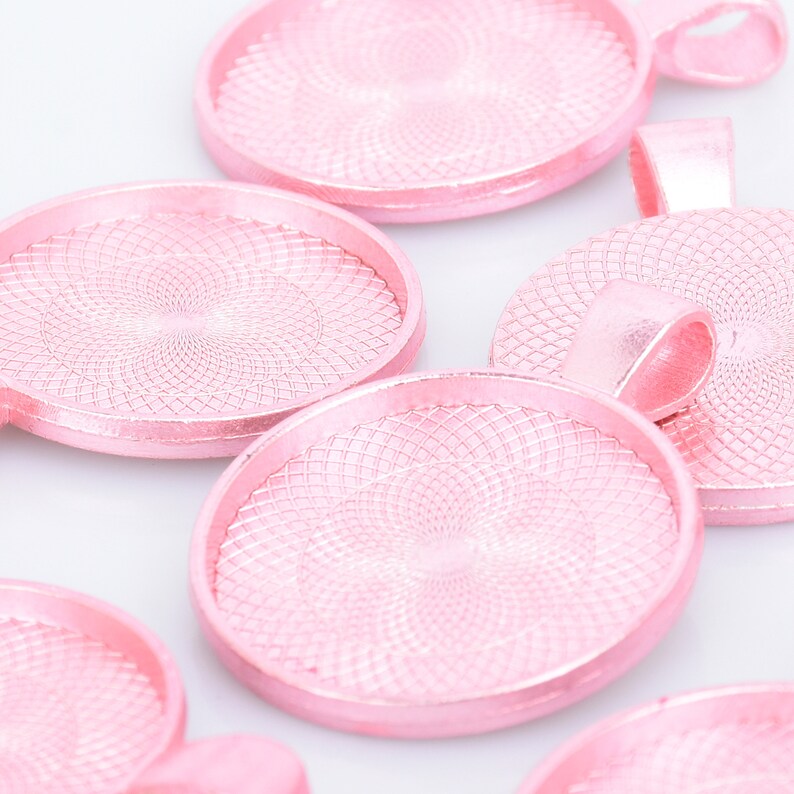 25MM Alloy Cameo Setting Blank Pendant Trays Round Pendant Etsy