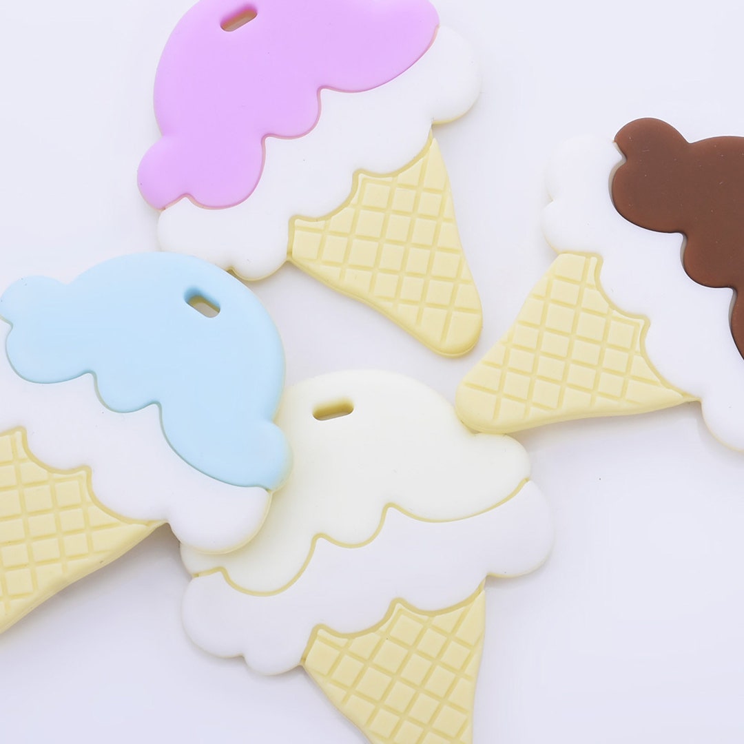 22 1/4 Ice Cream Cone Silicone Teether Teething Etsy