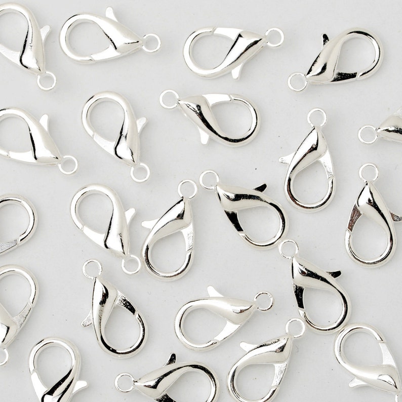 VEIWO 50PCS Metal Lobster Claw Clasps Trigger Clips Swivel Lanyard Snap Hooks with Key Chain