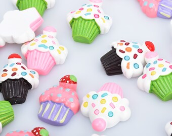 25*30mm Ice Cream Cake Kawaii Resin Cabochons Cute Fake Food DIY flatback resin cabochons jewelry 10pcs 102806