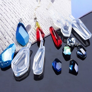 1 pcs Silicone Mold For pendant Resin Mold Handmade Gem cut surface 101428 image 4
