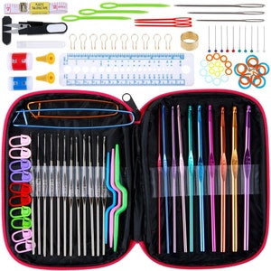 1 Set (22 Pieces) Crochet Hooks Set Stainless Steel+Aluminum Ergonomic Crochet Hooks with Case 10311550