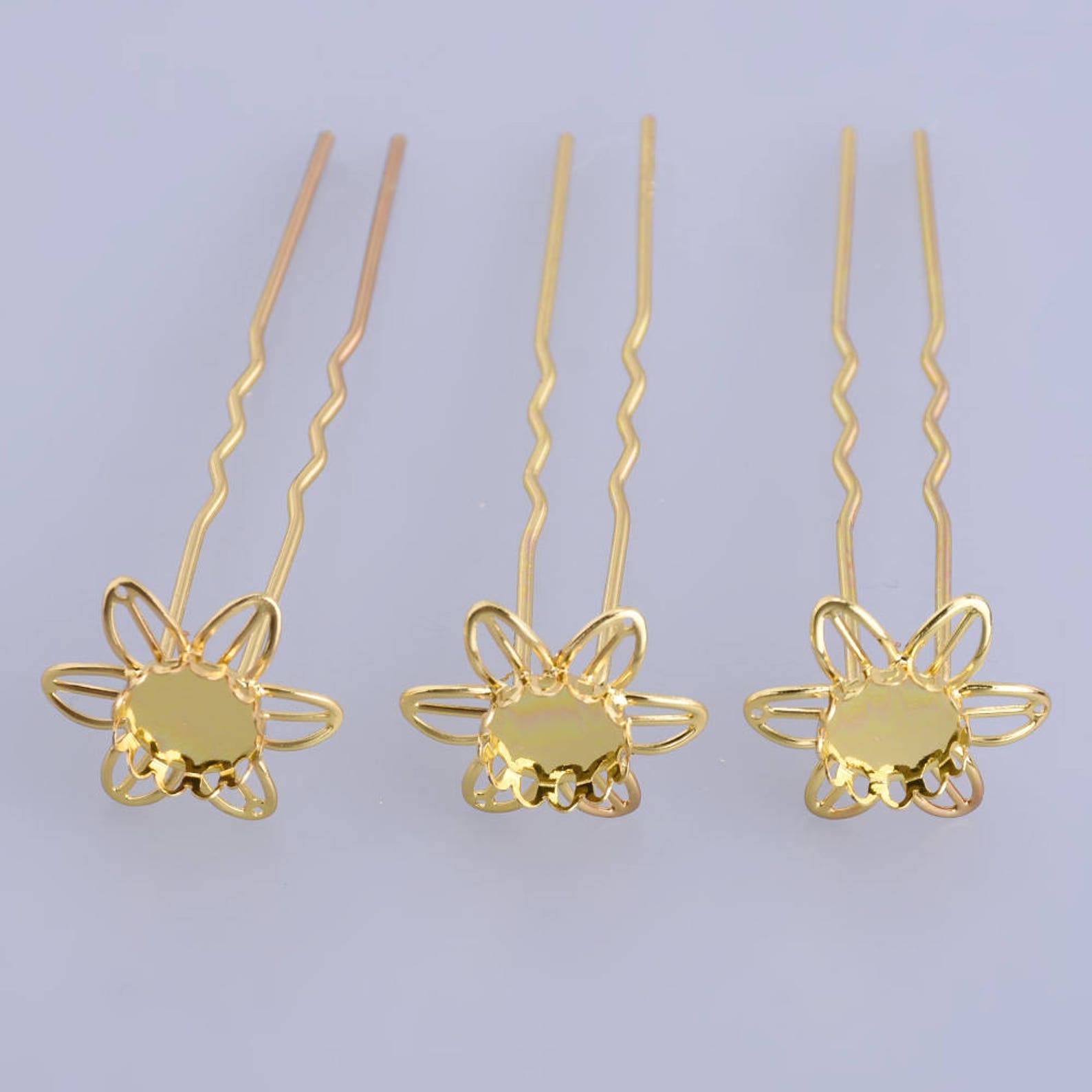 75mm Bobby Pins Ushape Hair Pins 10mm Cameo Base Clips Etsy