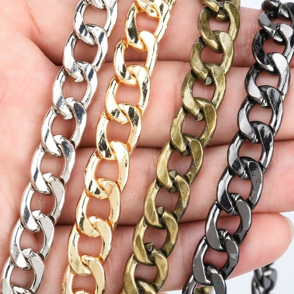 9mm Width Iron Chain Purse Shoulder bag Handbag Strap Chain Replacement Handle Flat Chain Finished 60cm/120cm Length to choose 1pcs 10281