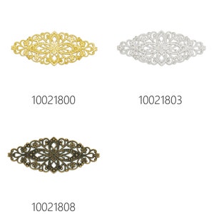 10PCS 80*35MM Brass Hollow Filigree Flower Wraps Connectors, Filigree Flower Connectors Links 100218