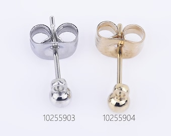 3mm Stainless Steel Ball Post Stud Earring with Ring/Loop Ball Post Earring DIY Earring Findings Earring Backs Included 20pcs 102559