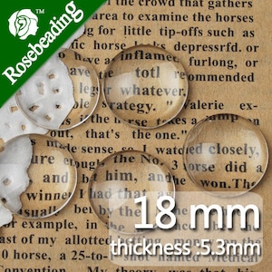 200PCS 18MM Round Clear Glass Cabochons , Magnify Glass Dome, 18mm Flat Back transparent Glass Covers,C1057