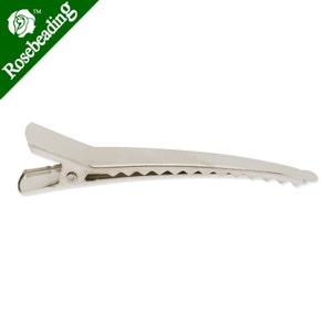 50PCS 8x60mm Nickel Plated Hair clips with teeth,flat metal hair clip,alligator clip accessories C3415