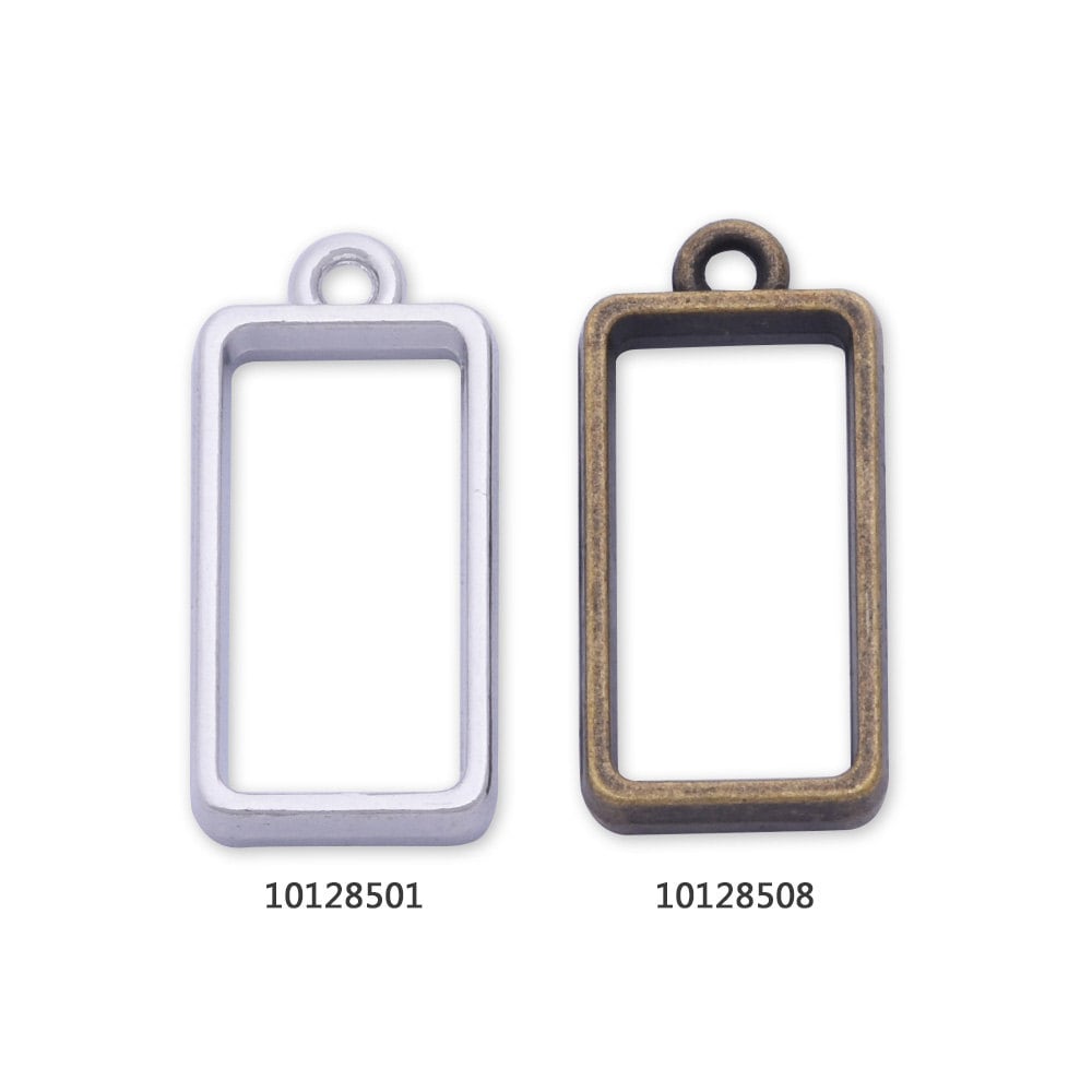 10 Metal Rectangular frame 20114mm open back pendant Resin | Etsy