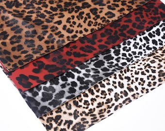 8 * 12 "Leoparden-Muster PU-Leder Blatt Kunstleder Blätter Tier Druck veganes Leder für Ohrringe Haar Bogen Zubehör 1 Stück 102652