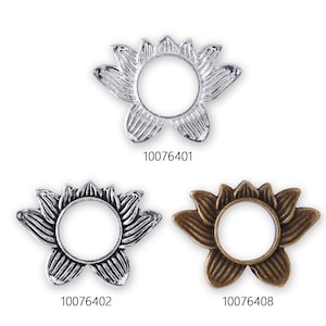20 Lotus Flower Pendant Lotus Jewelry 12mm beaded pendant Lotus Beads Frame 100764