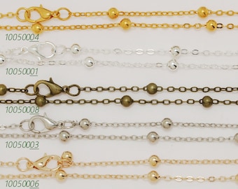 20PCS  4mm brass Necklace Chain,Self Closing Clasp,Length 30 inches 100500