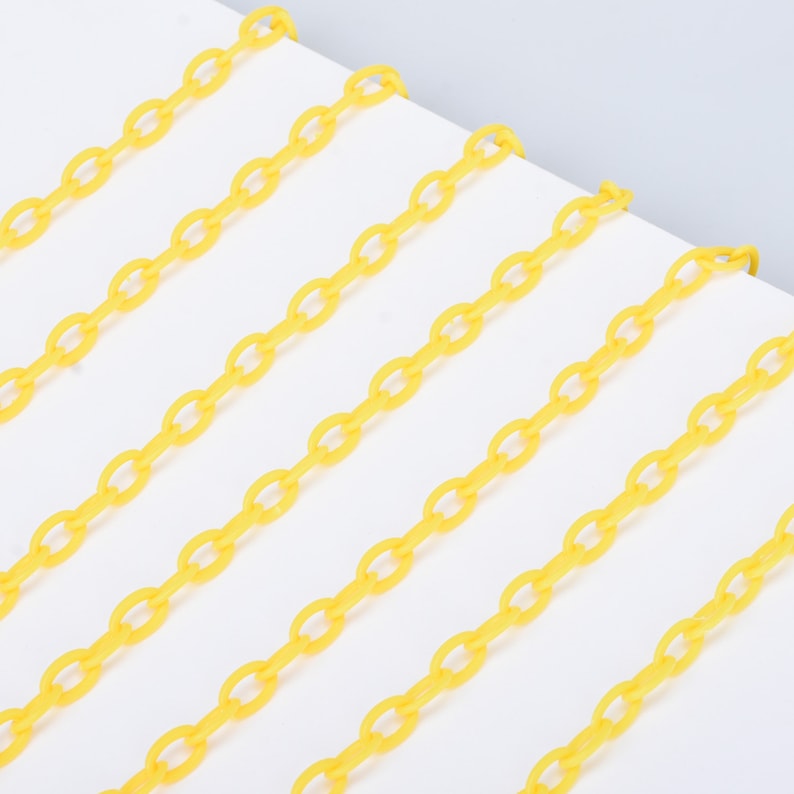 13*8mm Resin Delicate Classic Plastic Chain Kawaii Chunky Chain Pick a Color 42cm length Jewelry Making Chain 10pcs 102787 10278753-Yellow