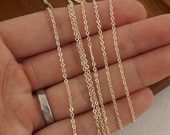 14k Gold Filled Cable Chain for Custom Jewelry Making, Unfinished Bulk Cable Chain 1.0mm 1.3mm 1.5mm 2.0mm 6 feet 104043