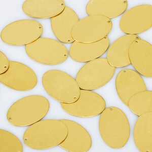 3/4*1 1/8&quot; Brass Oval Stamping Blank With 2mm Hole Stamping Charms 18Gauges stamping supplies 20pcs 10275550