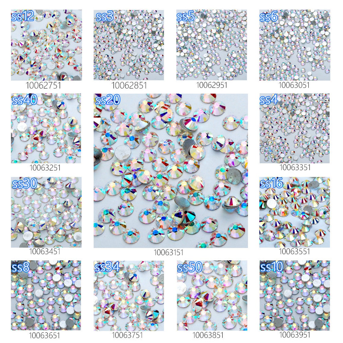 Clear AB Crystal Rhinestones Non Hot Fix Crystal Craft for Nail Art ...