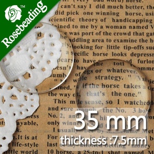 50PCS 35MM Round Flat Back clear Crystal glass Cabochon,Top quality-C1176