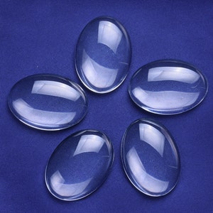 22x30MM Clear Oval Glass Dome Cabochon Glass Tile Flatback Crystal Magnifying Cameo Base Cover  50pcs C3882