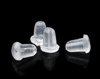 1000 Soft Earring Backs Earring Stoppers Clear Earring Backs 5x6mm 10071425