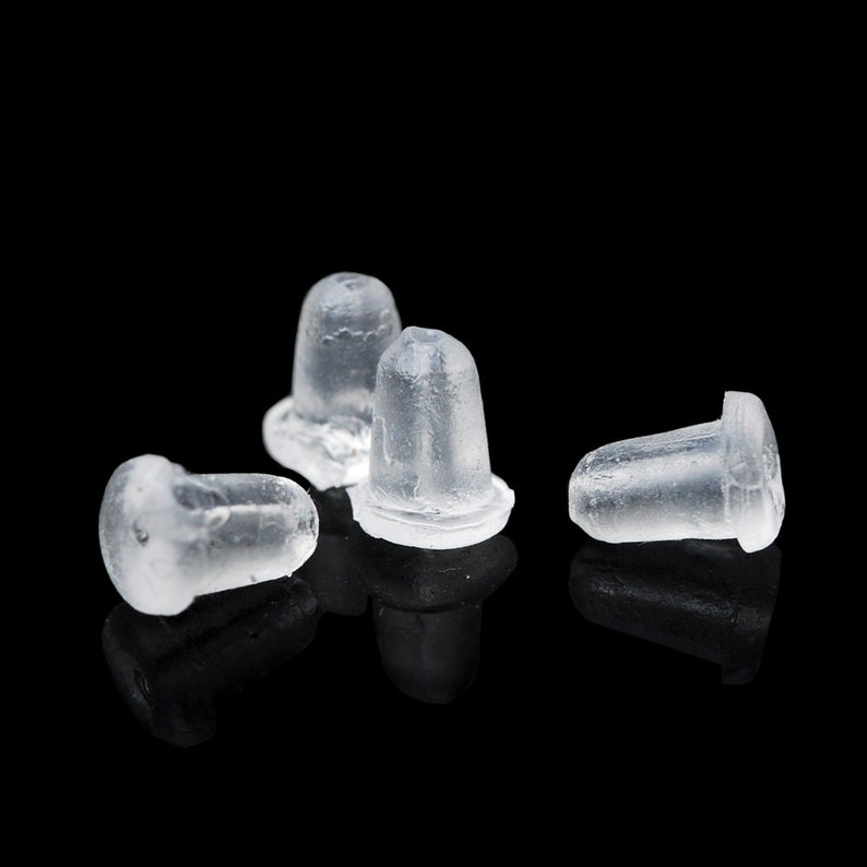 1000 Soft Earring Backs Earring Stoppers Clear Earring Backs 5x6mm 10071425 image 1
