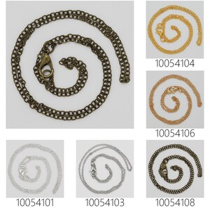 20PCS 2mm Necklace Chain, brass Finished chain with lobster clasp,Length 18" 100541