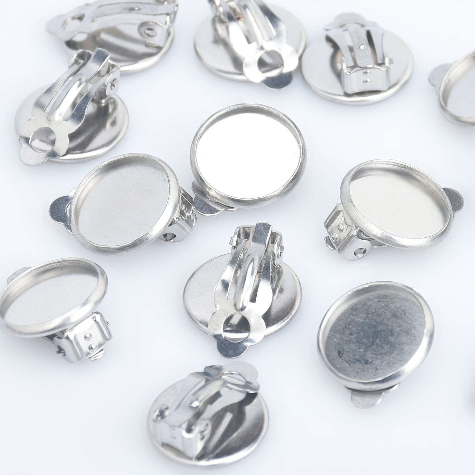 Stainless Steel Earring Bases Blanks Ear Clip Blank Trays Fit Etsy