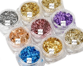 Molde de silicona en escamas de lámina de aleación, decoración de lámina de plata/oro/champán/oro rosa, diseño artesanal, pulsera, pendientes colgantes, 1 caja 102516