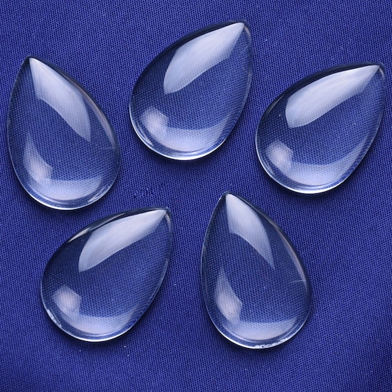 20x30mm Clear Teardrop Glass Dome Cabochon Glass Tile Crystal Cameo 50pc C3684